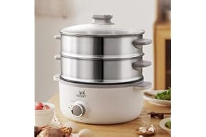 Little Raccoon 3 Layers Electric Steamer Cooker Electric Rice Cooker Multi Breakfast Machine Household Hot Pot Egg Steamer Ki