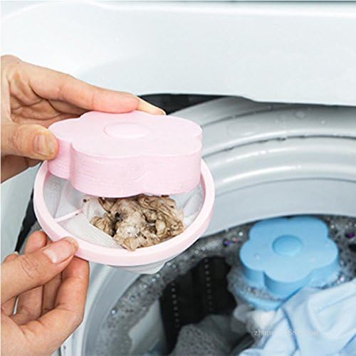 Upxiang Washer Filter Pocket Mesh Filtration Hair Removal/Cleansing, Floating Style Linen Requires pink