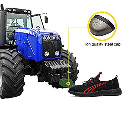 JACKSHIBO Steel Toe Indestructible Work Shoes for Men Women Lightweight Mesh Safety Industrial Construction Shoes