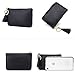 Aladin Wide Coin Change Purse Wallet with Key Ring & Leather Tassels Zip Tab Black