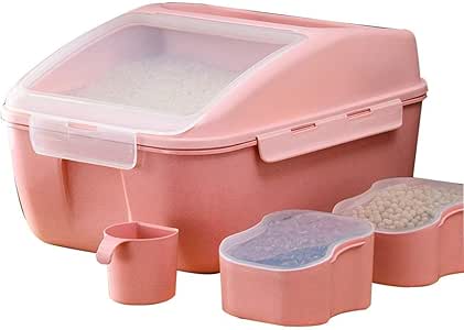 LYATW Caja de Almacenamiento Multifuncional hogar Arroz con Tapa