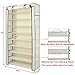 SONGMICS 10-Tier Shoe Rack, 34.6 x 11 x 63 Inches, Holds up to 50 Pairs, Storage Organizer with Dustproof Cover Beige