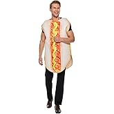 Megartico Halloween Adult Hot Dog Costumes for Couple Funny Men Foods Costume Women Hot dogs Party Suit