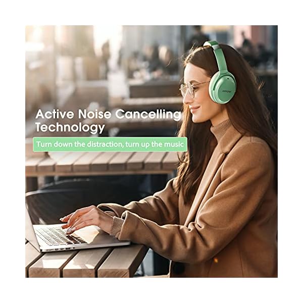 Hybrid-Noise-Cancelling-Headphones-Mpow-Bluetooth-50-Headphones-Over-Ear-Hi-Fi-Deep-Bass-Wireless-Headphones-with-Mic-Soft-Protein-Earpads-Headset-for-Home-Office-Online-Class-Cellphone-PC-TV Hybrid Noise Cancelling Headphones, Mpow Bluetooth 5.0 Headphones Over Ear, Hi-Fi Deep Bass Wireless Headphones with Mic…
