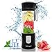 Personal Portable Smoothie Juicer Blender Bottle, includes 4000mAh 7.4V Batteries,126 Watts 12oz USB Shakes Blender for Gym, Travel & Home, Black