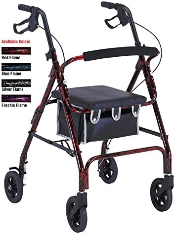 Rollator Rolling Walker Frame Color: Wet Black
