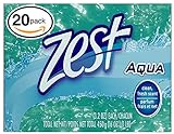 (PACK OF 20 BARS) Zest AQUA Deodorant Bar Soap with Vitamin E. All-in-one exfoliating & moisturizing soap Leaves Skin Smooth & Radian! Great for Hands, Face & Body! (20 Bars, 3.20oz Each Bar)