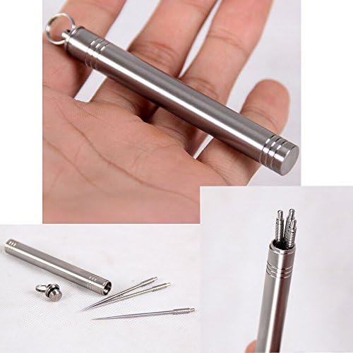 Toothpick Holder Travel Waterpfoof with Keychain,Titanium Alloy