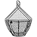 MyGift Wall Mounted Brown Metal Chicken Wire Hanging Fruit Basket, Country Farmhouse Kitchen Vegetables and Produce Storage Bin, Set of 3