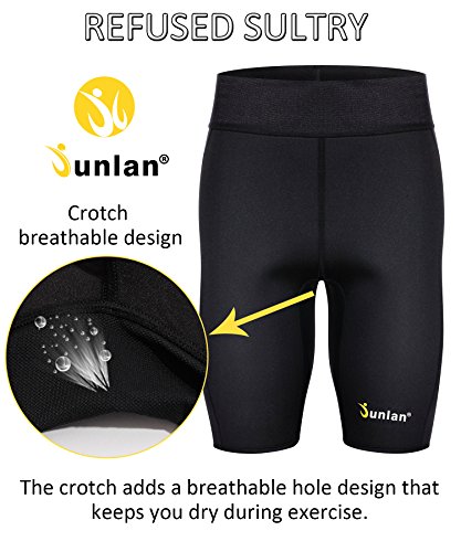 image for Junlan Mens Neoprene Exercise Shorts Sauna, Suit Shaper Yoga Workout C