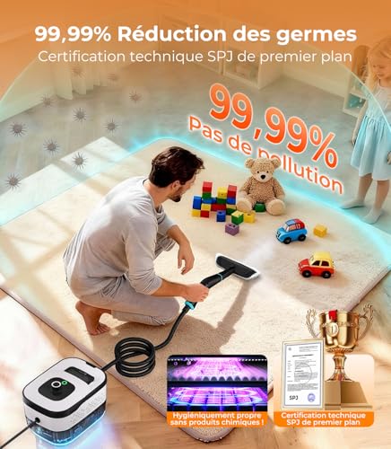 18-IN-1 Steam Cleaner【99.99% Germs Eliminated – German SPJ Technology】【9S Turbo Steam – Intelligent Turbo Steam System】Versatile Steam Cleaner, Floor Steam Mop – Home and Kitchen