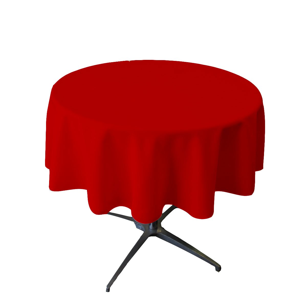 LA Linen Polyester Poplin Round Tablecloth, 58", Red