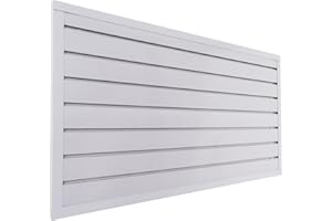 FRAYSCENT Slatwall Panel Garage Organizer Heavy Duty Wall Mounted, PVC Slat Panels Home Storage System, Tool Organization Peg Board 4ft by 2ft (Gray)