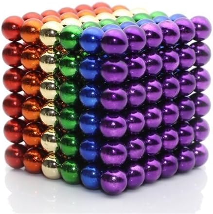 Sky Magnets 5 mm Magnetic Balls Cube Fidget Gadget Toys Rare Earth Magnets Office Desk Toy Desk Games Magnet Toys Magnetic Multicolor Beads Stress Relief Toys for Adults (Rainbow)