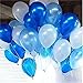 100 Premium Quality Balloons: 11 inch blue and light blue and white helium quality latex balloons