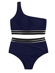 SweatyRocks Women's 2 Pieces Mesh One Shoulder Top
