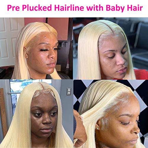Straight-Blonde-Lace-Front-Wigs-Human-Hair-Pre-Plucked-Hairline-T-Part-Lace-Wigs-for-Black-Women-Lightly-Bleached-Knots-150-Density-Brazilian-Virgin-Human-Hair-Lace-Front-Wigs-18-Inch-Can-be-Dyed