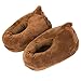 Dammer Poop Emoji Slippers Unisex Plush Fluffy Slippers, Cute Cartoon Winter Shoes (Brown)