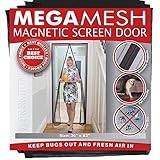 Magnetic Screen Door - Heavy Duty Reinforced Mesh & Full Frame Hook & Loop ACTUAL SCREEN SIZE 36"x83" Fits Doors Up to 32"x82" MegaMesh Comes With a 12 Month Warranty