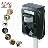 KINGSTAR Animal Solar Repellent Repeller, Ultrasonic Outdoor Cats Dogs Yard Small Animal Repellant Waterproof Animals Scarer Pest Repeller Raccoon Mole Squirrel Motion Activated Garden Repellent