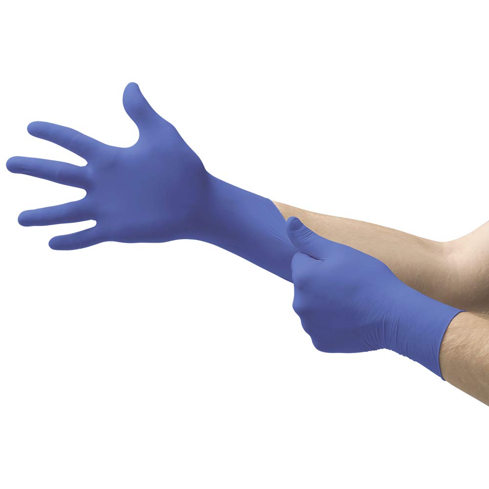 Micro-Touch Nitrile Disposable Gloves Non-Latex Multi-Purpose, Powder Free Nitrile Exam Glove for Healthcare, Cleaning, Veterinary or Laboratory Settings, Blue, Size Large, Box of 200 Units