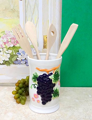 Tuscany 3d grape kitchen utensil holder