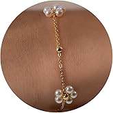 BSGRL Pearl Bracelet-14K Gold Filled Pear Bracelets for women 6.5”+2”