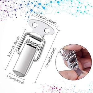DECARETA 8 Stück Spannverschluss Edelstahl Haspe Kistenverschluss Silber Hebelverschluss für Case Box, Toolbox… – Bild 3