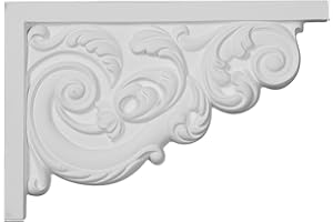 Ekena Millwork SB11X07AS-R Large Ashford, Right Stair Brackets, 11 3/8"W x 7 5/8"H x 5/8"D, Primed