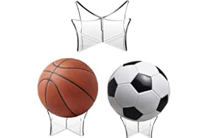 HIDOSNG 3pcs Basketball Stand, Acrylic Ball Stand for Display, Clear Storage Holder for Football Basketball Soccer Volleyball