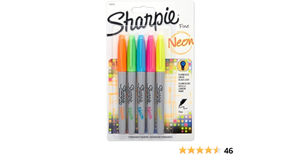 sharpie fine neon fosforlu kalem seti 5 renk amazon com tr ofis ve kirtasiye