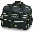 Storm 2 Ball Deluxe Checkered Tote Bowling Bag- Black/Lime