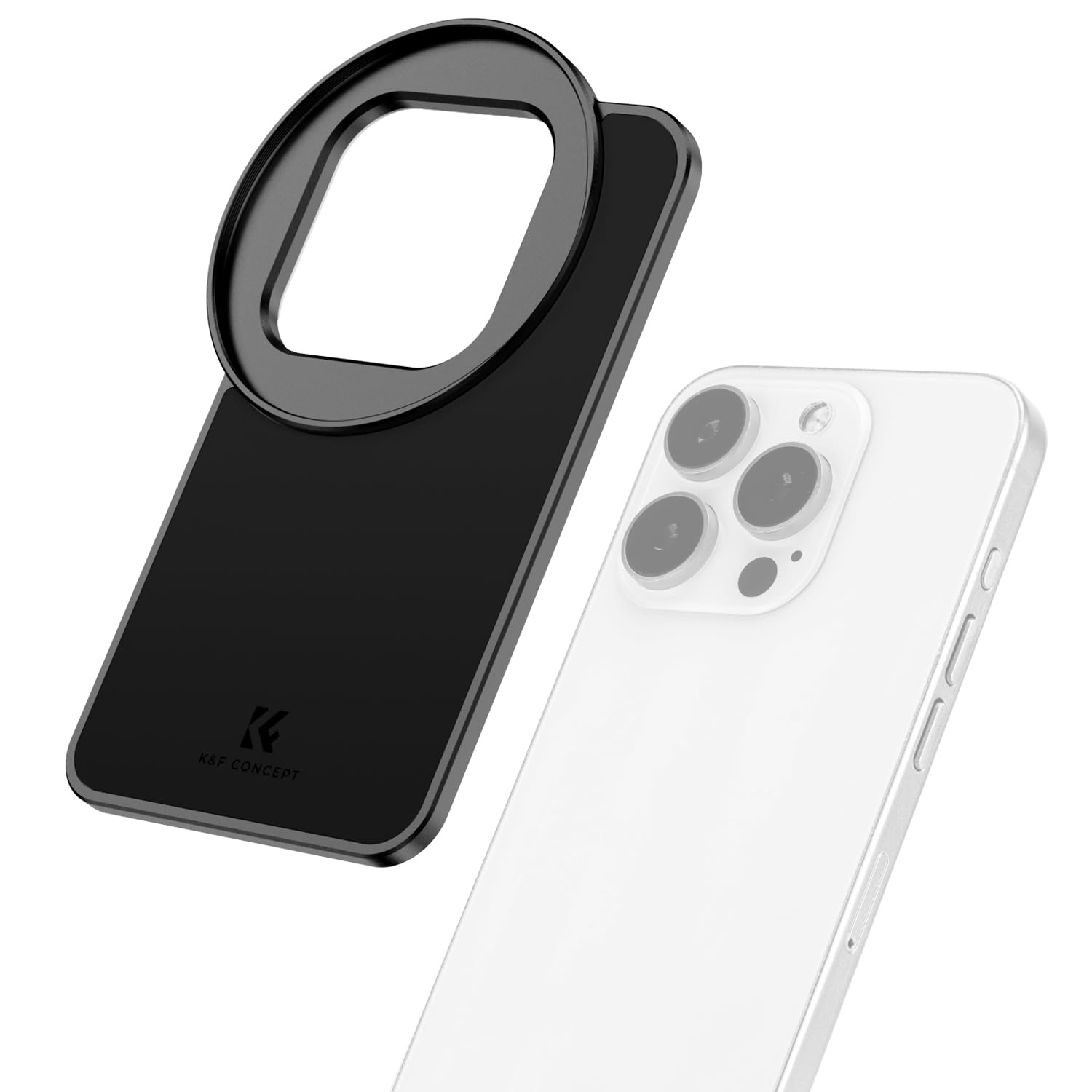 K&F CONCEPT 6.1 inch Magnetic Lens Filter Mount Adapter Compatible with iPhone and 67mm Threaded Filters, Compatible with 17/16/15/14/13/12, 16/15/14/13/12 Pro (Filter Not Included)