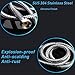 OLEAH Ultra-Flexible Metal 304 Stainless Steel Shower Hose Stretch 59 Inch to 70 Inch for Handheld Shower Head Hose Replacement Part with Brass Insert and Nut