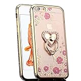 Case-Up ca10 Iphone 6S Plus Case, Glitter Crystal Heart Floral Series, Slim Luxury