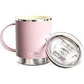 asobu Ultimate Ceramic Travel Mug, 12oz Insulated Stainless Steel Coffee Cup with Handle & Splash-Resistant Lid, Ceramic Lined for Pure Taste, BPA-Free, Double-Wall Vacuum for Hot Drinks