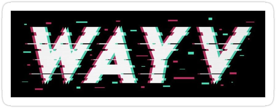 (3 PCs/Pack) Wayv Kpop Regular Inspired Glitch 3D Text Logo 3x4 Inch Die-Cut Stickers Decals for Laptop Window Car Bumper Helmet Water Bottle