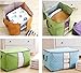 Yosoo 3 Pcs Bamboo Charcoal Large Durable Foldable Clothes Quilt Pillow Blanket Storage Zipper Bag Case Container Organizers Container Box (Blue+Green+Gray)