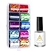 AIFAIFA Transfer Foil Nail Art Set, 10 Roll Holographic Nail Foil with 1 Bottle Nail Foil Glue, Packed with Storage Box, Nail Art Supplies for Home DIY Nails, Nail Stickers for Acrylic Nails