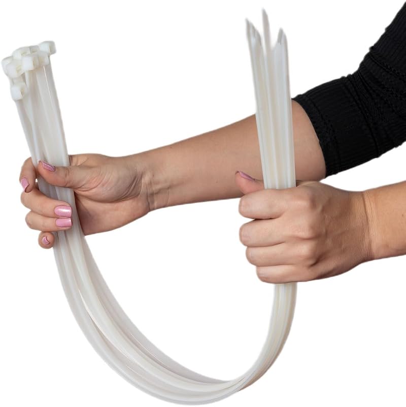 ERKO Cable Ties Clear Large 780 x 9.0 mm 100 Pieces 177 lbs Strength