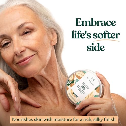 The Body Shop Shea Body Butter (1x 200ml), Shea Butter Body Moisturiser, Body Cream for Dry Skin, 96H Nourishing Moisture, Body Care, Non-Greasy, Non-Sticky Vegan Formula