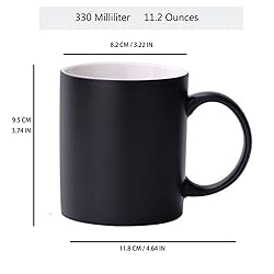 HOMEYES Black Novelty Coffee Mugs, 330 ML 11.2