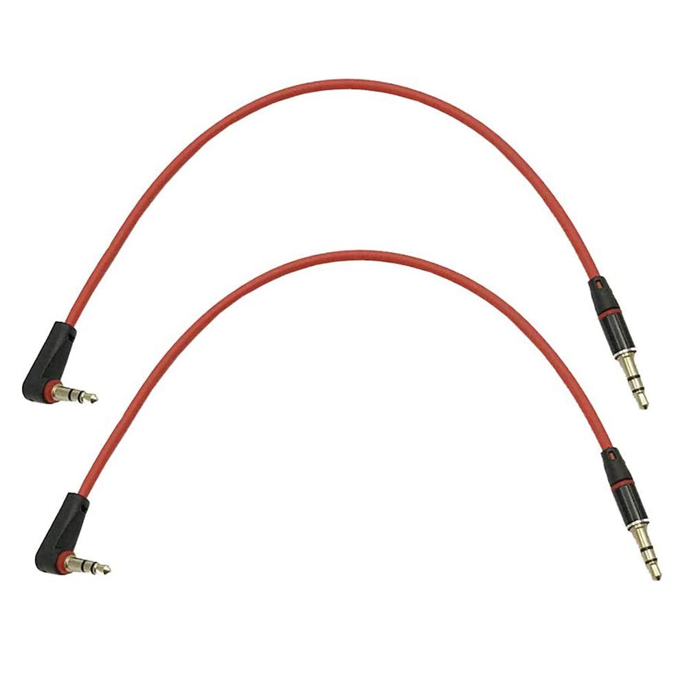 LiKuCo 2Pack Short 8inch Right Angle 3.5mm Male to Male Aux Audio Cable/Aux Cord For Headphone, Car Audio Jack, Stereo Speaker, MusicPlayer with Gold Plated