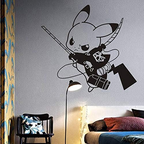 Wangjunjie370 Cartoon Pikachu Pared Del Vinilo Decoracion Para El