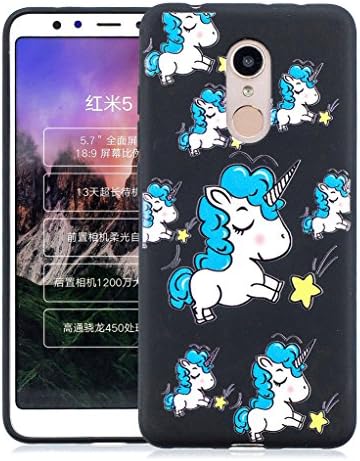 XiaoMi RedMi 5 Case, Yunbaozi Embossing Case Cover Silicone Protective Case With 3D Printing Back Smooth Soft Flexible Case Creative Design - Cute unicorn