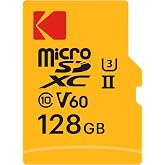 Kodak MicroSD Card 256GB UHS-II U3 V60 Ultra Fast Transfer Rate 300MB/s Read 160MB/s Write 4K/8K Video Ideal for Content Creator Includes SD Adapter