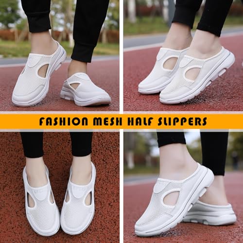 Acfoda Summer Clogs Men Women Slippers Breathable Sandals Non-Slip Comfortable Mesh Shoes for Beach Garden Outdoor Indoor
