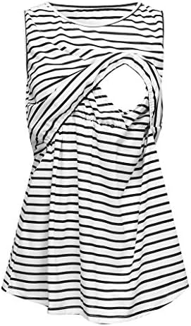 Women Nursing Sleeveless T Shirts Pregnancy Baby Tanks Tops Breastfeeding Pull-up Vest Tees Maternity Blouse Tunics Tops