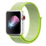 Yunsea Compatible for Apple Watch Band 38mm, New Nylon Sport Loop, with Hook and Loop Fastener, Adjustable Closure Wrist Strap, Replacement Band Compatible for iwatch, (38mm, Flash Light)