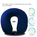 OXA Memory Foam Neck Pillow With 2 Pair of Earplugs, Double Buckcle, Dark Blue Travel Pillow